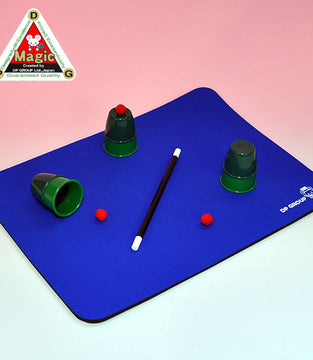 DPG CUPS AND BALLS W/TABLE MAT & WAND