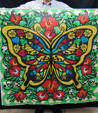 45" SQUARE DESIGNED SILK (BUTTERFLY)