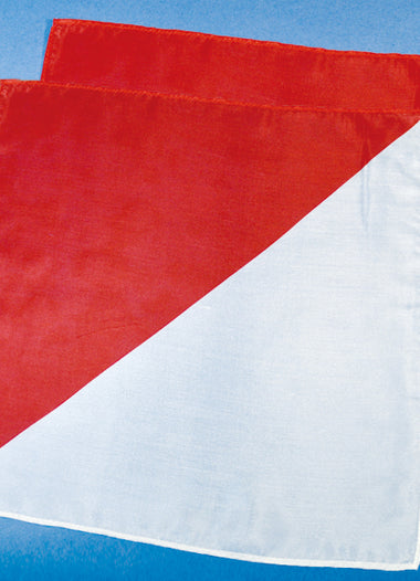 17.5" SQUARE SILK(Dyed in Red/White) Set of 2