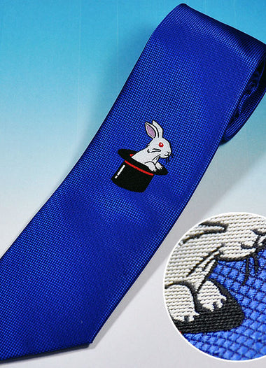 MAGICIANS' TIE (Silk 100%) (Blue/Rabbit)